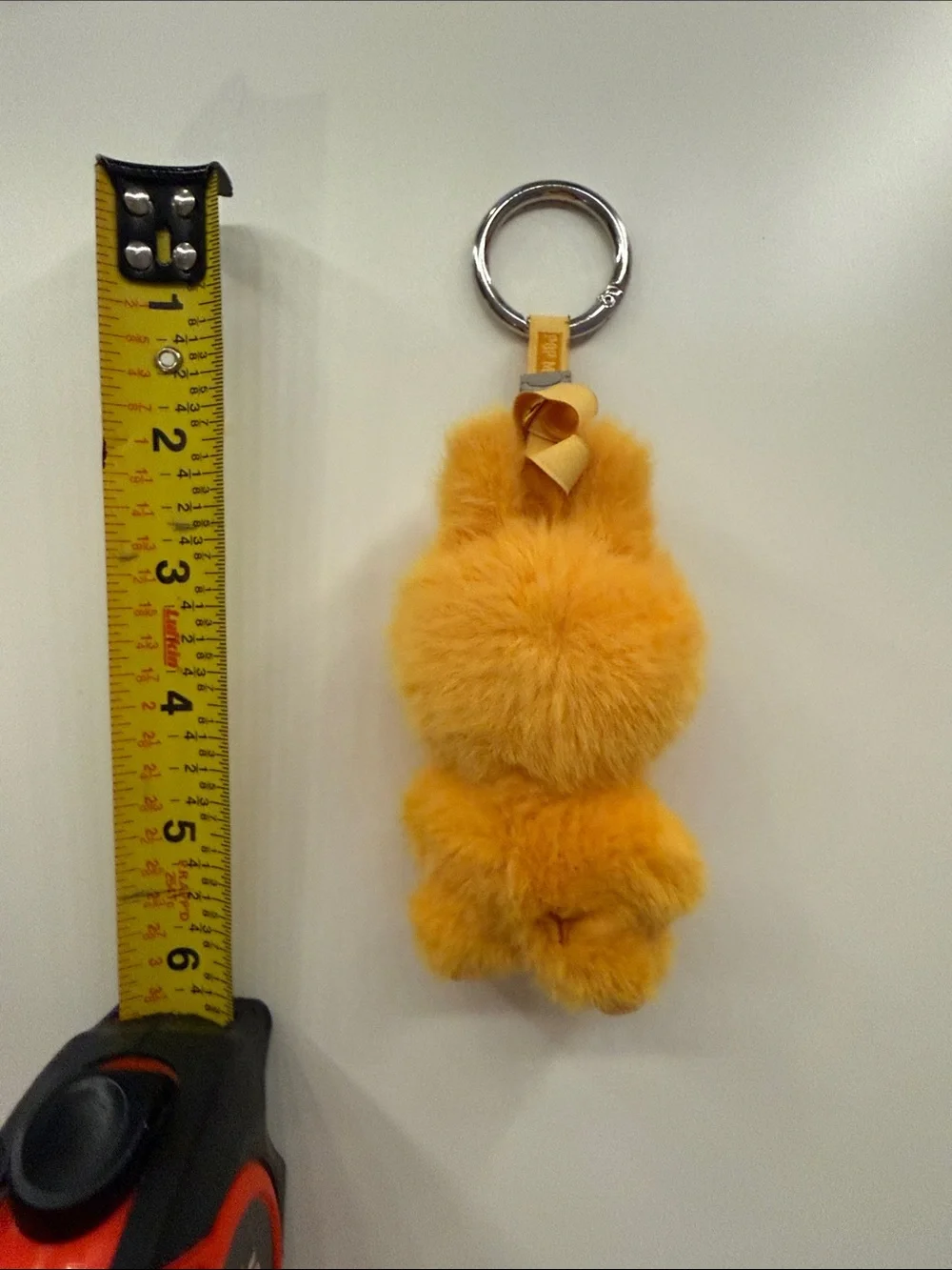 LABUBU Yellow  Keychain Charm with Metal Ring